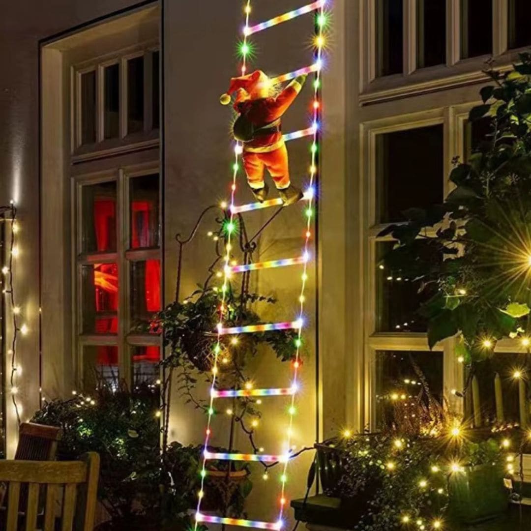 ESCALERA CON LUCES LED DE SANTA CLAUS